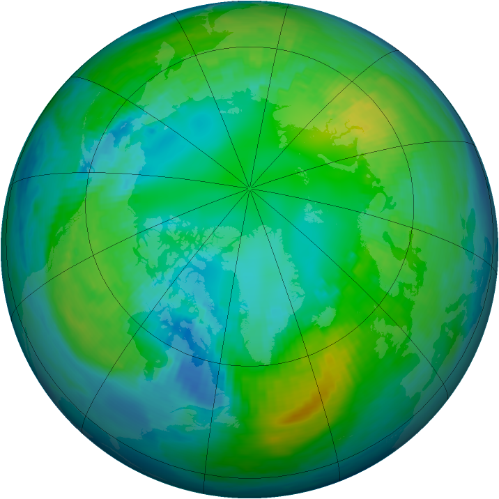 Arctic ozone map for 28 October 1984
